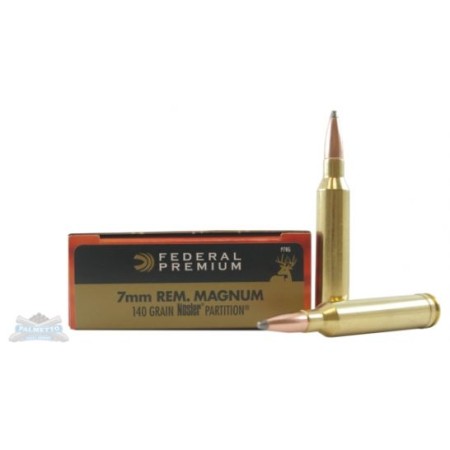 Federal 7mm Remington Magnum 140gr Nosler Partition Vital-Shok Ammunition 20rds - P7RG