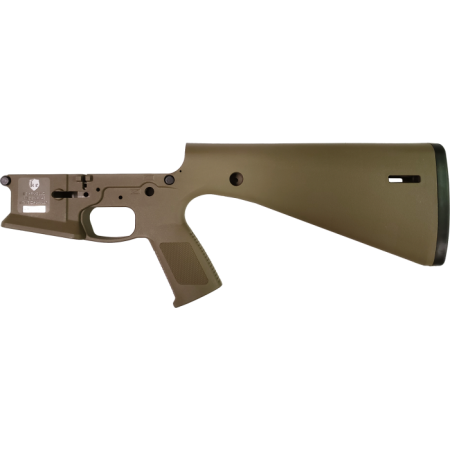 KE Arms KP-15 Polymer Stripped AR15 Lower Receiver - FDE | Integral Buttstock & Pistol Grip