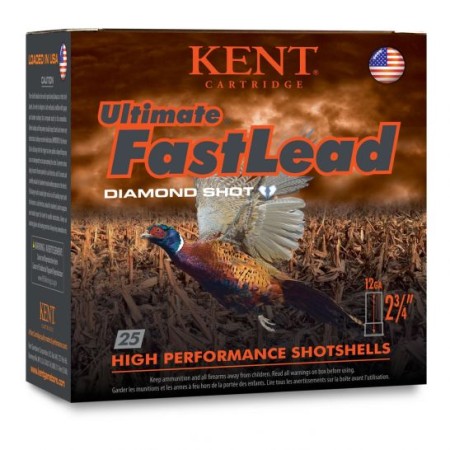 Kent Cartridge Ultimate Fast Lead 12 Gauge 2 3/4" 1 3/8 oz 4 Shot, 25 Rounds - K122UFL404