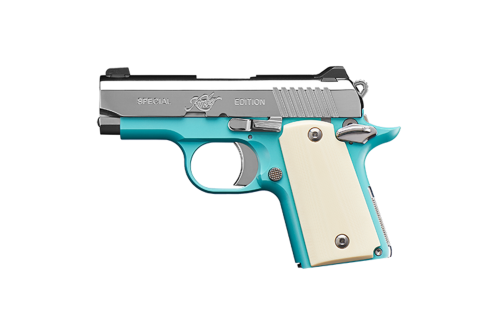 Kimber Micro 9 Bel Air 9mm, 4" Barrel, Ivory G-10 Grips, Night Sights, Bel Air Blue, 6rd