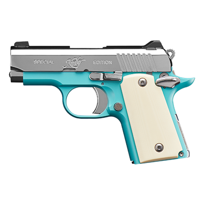 Kimber Micro 9 Bel Air 9mm, 4" Barrel, Ivory G-10 Grips, Night Sights, Bel Air Blue, 6rd