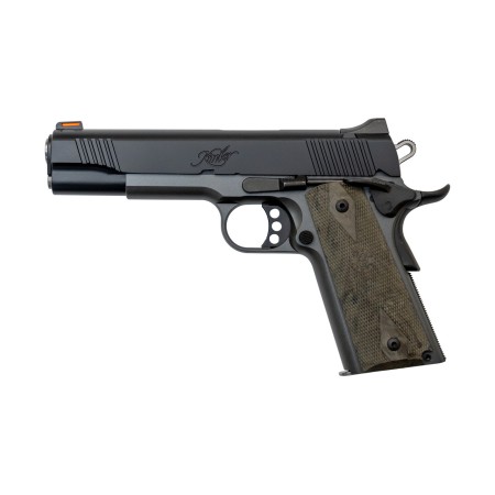 Kimber Custom LW Night Patrol .45 ACP, 5" Barrel, Brown Grips, Orange FO Front, Black/Gray, 8rd