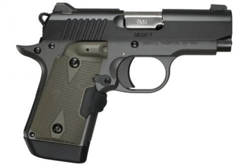 Kimber Micro 9 Laser Grip 9mm, 3.15" Woodland Night, Gray/Black, 7rd