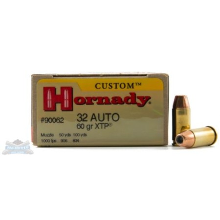 Hornady .32 Auto/ACP 60gr XTP Custom Pistol Ammunition 25rds - 90062