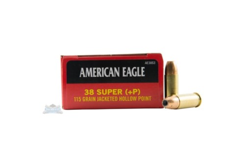 American Eagle 38 Super+P **NOT FOR REVOLVERS ** 115 JHP Ammunition 50rds - AE38S3