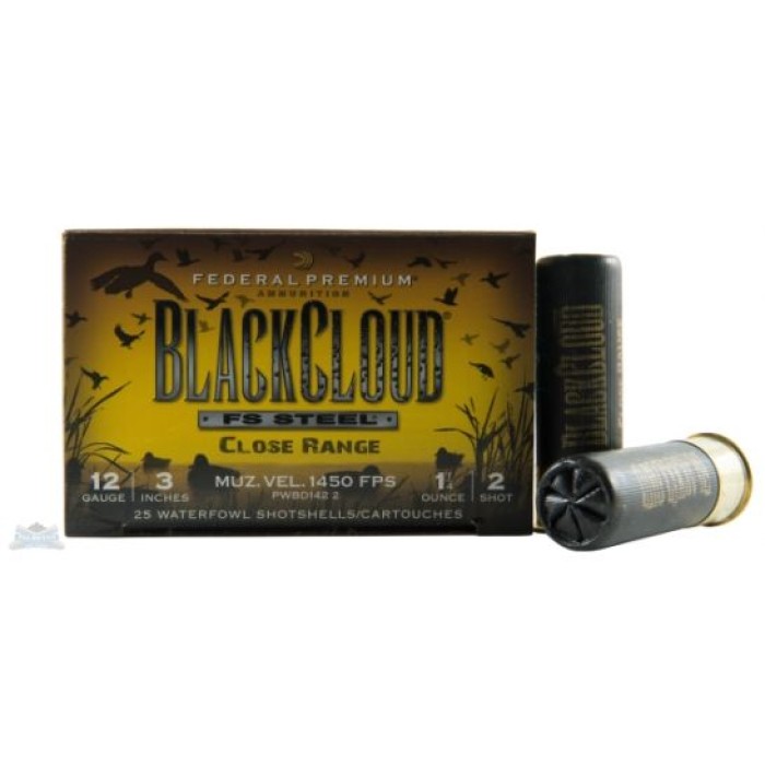 Federal 12ga 3" 1.25oz #2 Black "Cloud Close Range" Waterfowl Shotshells 25rds - PWBD142 2