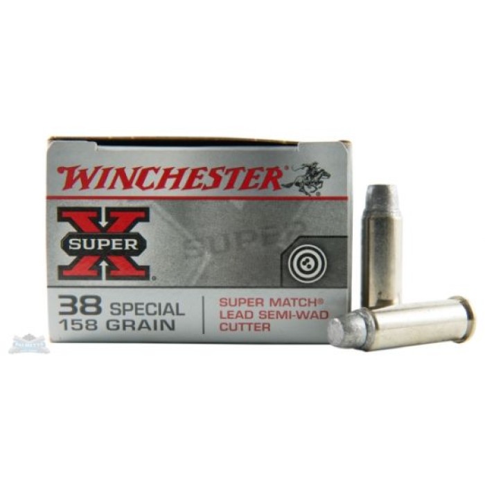 Winchester 38 Special 158gr LSWC Super-X Ammunition - X38WCPSV