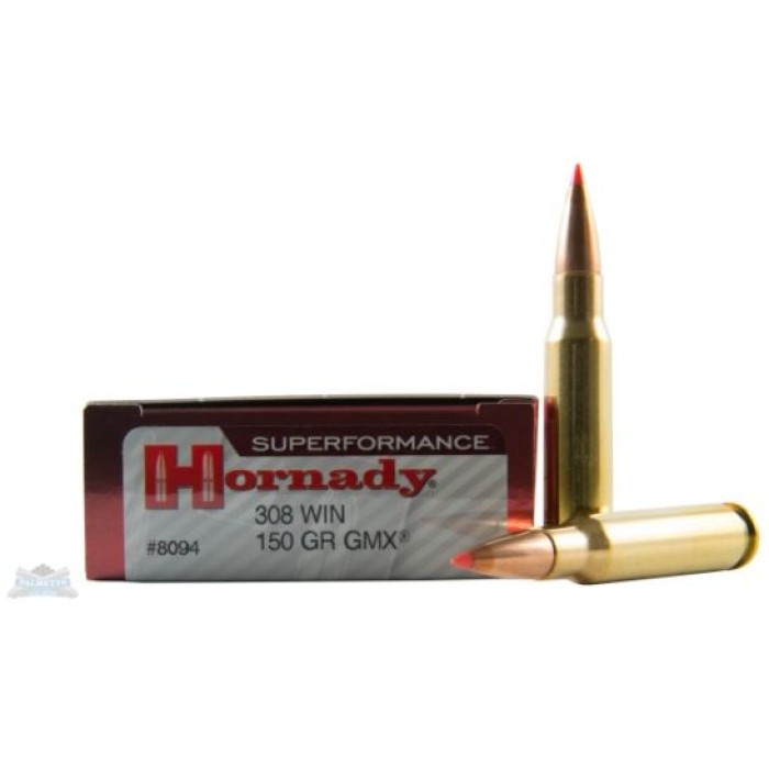 Hornady 308 Win 150gr GMX Superformance Ammunition 20rds- - -8094