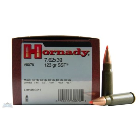 Hornady 7.62x39mm 123gr SST Steel Custom Ammunition, 50 Rounds - 8078