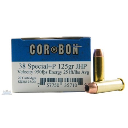 Cor-Bon 38 Special+P 125gr JHP Ammunition 20rds - SD38125/20