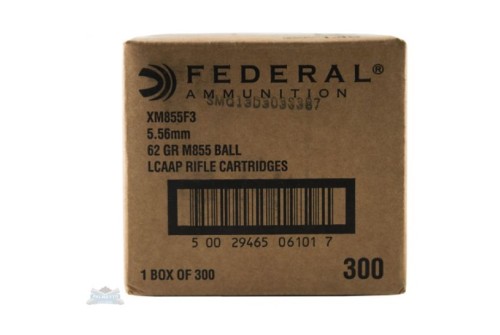 Federal 5.56mm  62gr FMJ Steel Core Ammunition 300rds - XM855F3