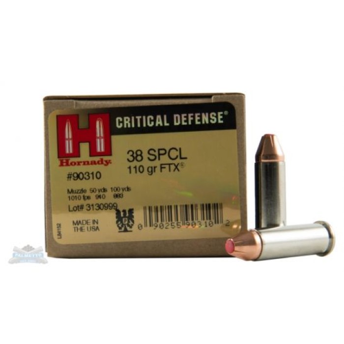 Hornady 38 Special 110gr FTX Critical Defense Ammunition 25rds - 90310