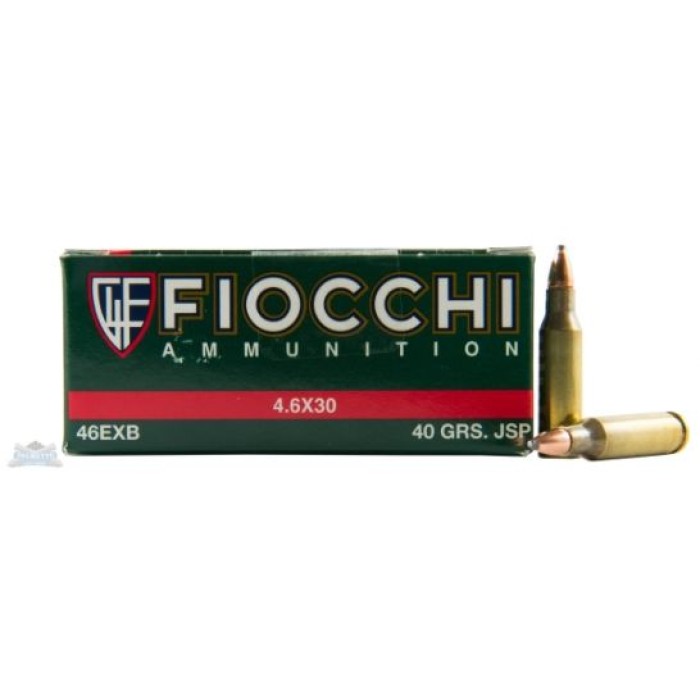 Fiocchi 4.6X30 H&K 40gr JSP Ammunition, 50 Round Box - 46EXB