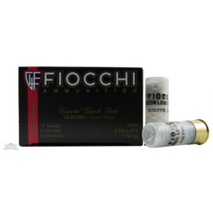 Fiocchi 12ga 2.75" 00 9 Pellets Shotshell Ammunition 10rds - 12LE00BK