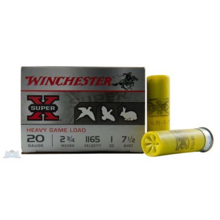 Winchester 20ga 2.75" 2-1/2oz #7.5 Super-X Ammunition 25rds - XU20H7