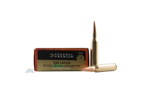 Federal Gold Medal 338 Lapua Magnum 300gr Sierra BTHP Rifle Ammo - 20 Rounds