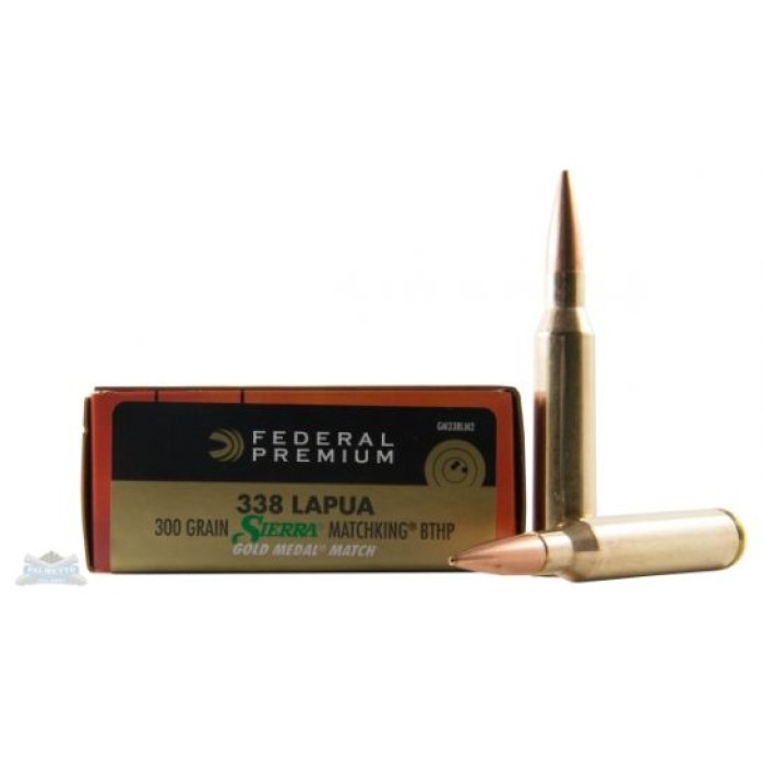 Federal Gold Medal 338 Lapua Magnum 300gr Sierra BTHP Rifle Ammo - 20 Rounds