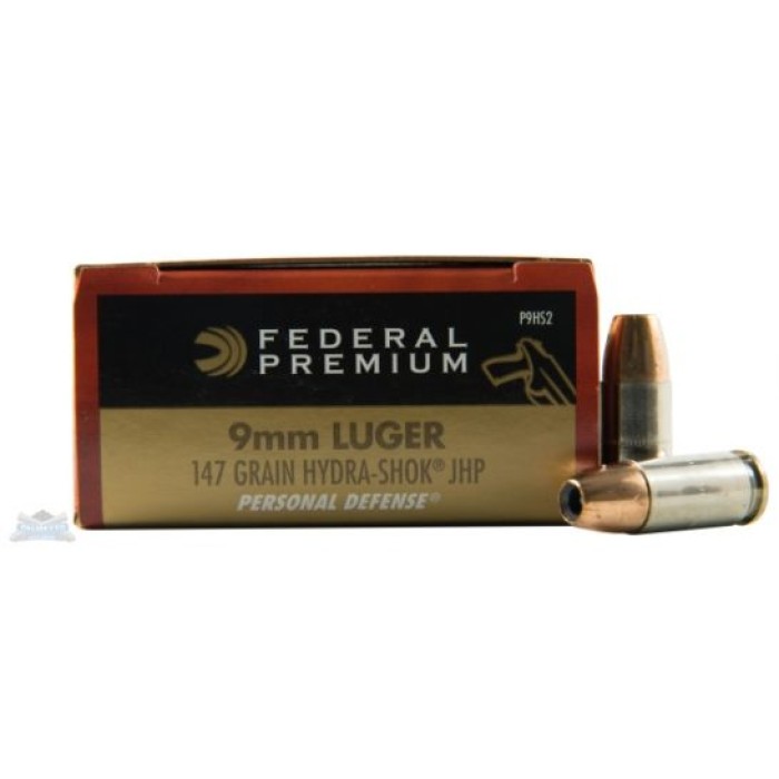 Federal 9mm 147gr Hydra-Shok Ammunition 20rds - P9HS2