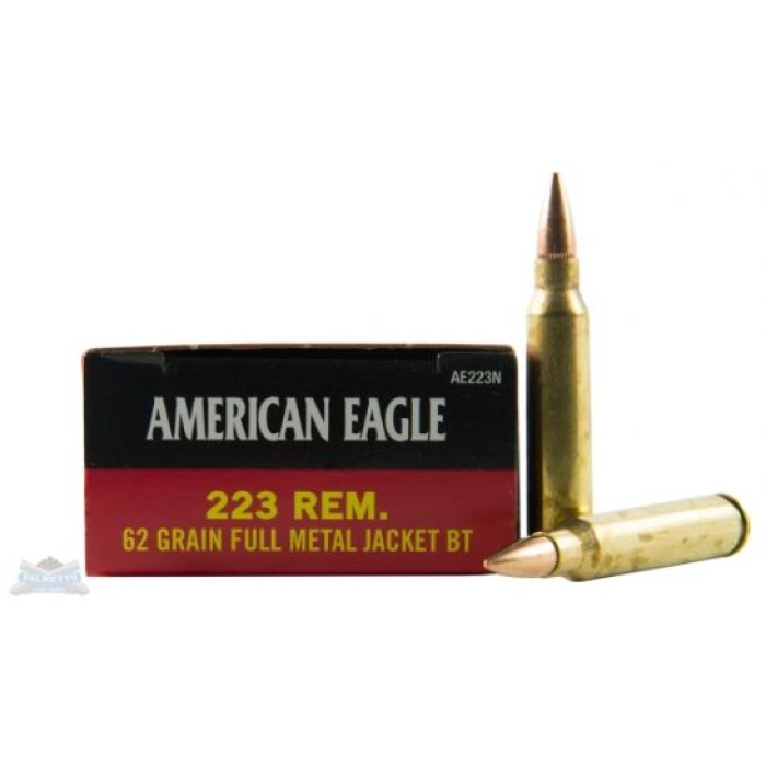 American Eagle 223 62gr FMJ Ammunition 20rds - AE223N