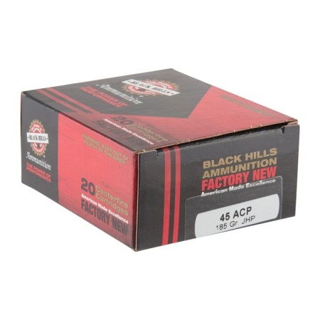 45 ACP - 185 Grain JHP - Black Hills - 20 Rounds