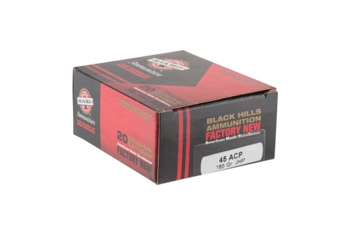 45 ACP - 185 Grain JHP - Black Hills - 20 Rounds