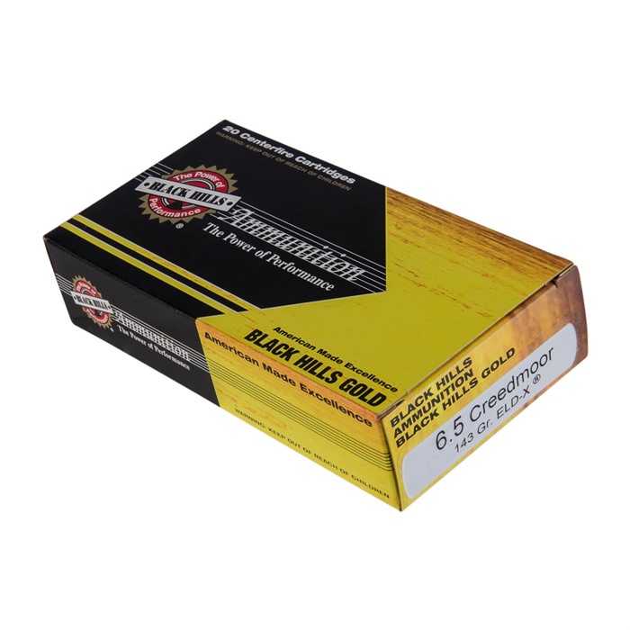 BLACK HILLS AMMUNITION 1C6.5CREEDMOORBHGN1 Black Hills Gold 6.5 Creedmoor 143 GR Extremely Low Drag-eXpanding 20 BX