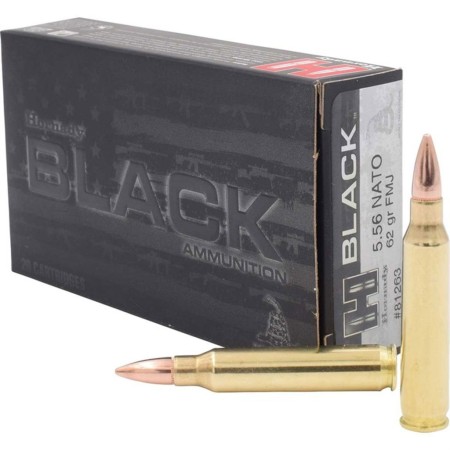 HORNADY BLACK 5.56MM NATO AMMO 62GR FULL METAL JACKET 50RD BOX