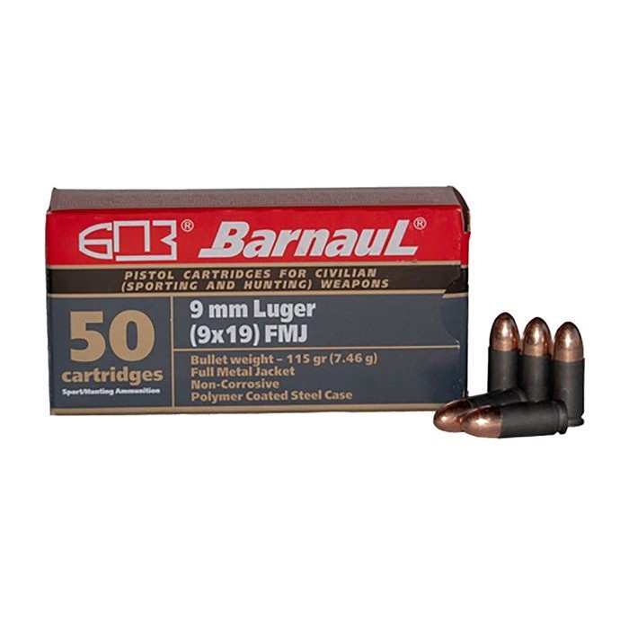 POLYCOATED 9MM LUGER FULL METAL JACKET AMMO