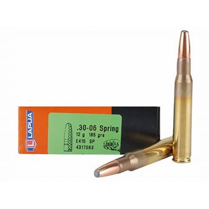 Lapua Mega Soft Point Brass .30-06 Springfield 185-Grain 20-Rounds JSP