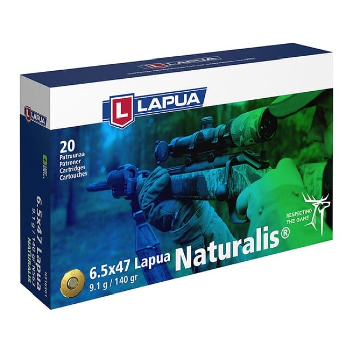 Lapua 6.5x55 Swede 140gr Naturalis Solid Ammo Box of 20 N316301