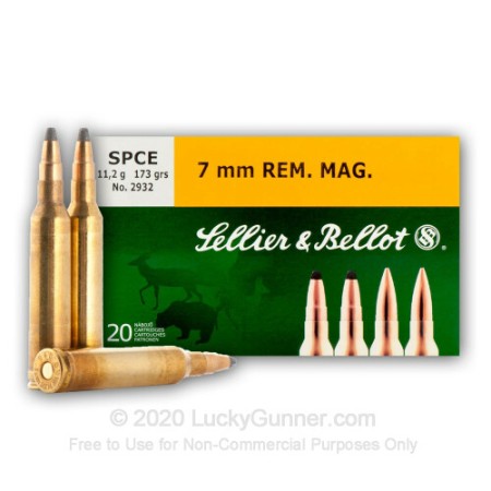 7mm Remington Magnum - 173 gr SPCE - Sellier & Bellot - 20 Rounds