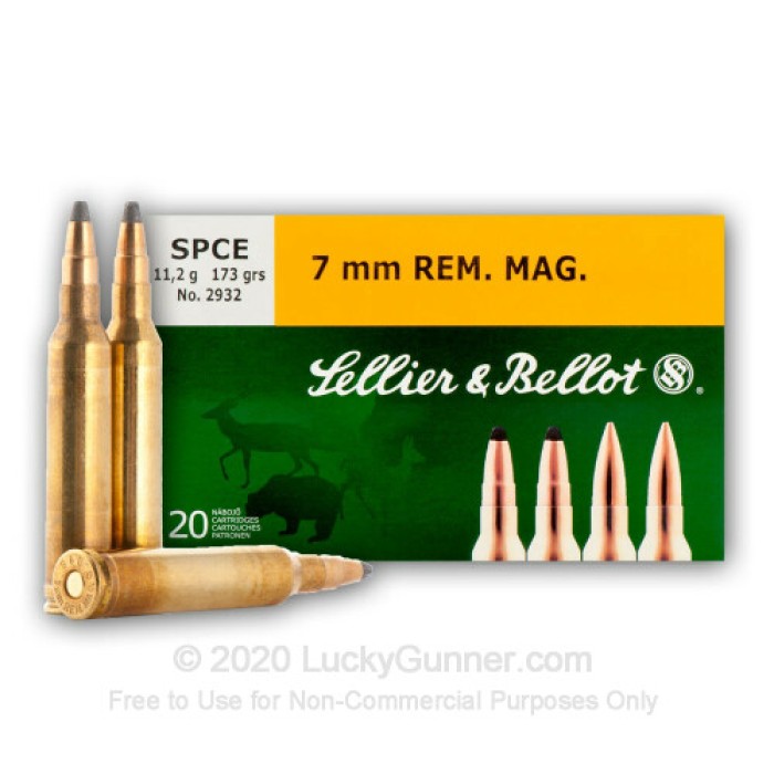 7mm Remington Magnum - 173 gr SPCE - Sellier & Bellot - 20 Rounds