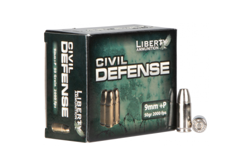 Liberty 9mm+P 50gr HP Civil Defense Ammunition 20rds - LA-CD-9-014