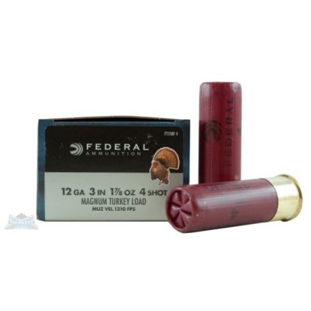 Federal 12ga 3" 4DE 2oz #4 Strut-Shok Magnum Lead Turkey Shotshells 10rds - FT158F