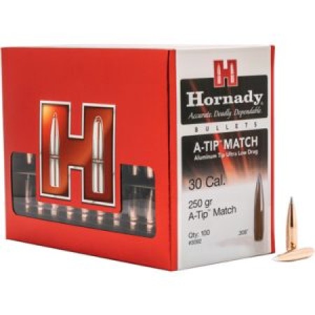 Hornady 3092 A-Tip Match 30 Cal .308 250 gr Ballistic Tip 100 Per Box