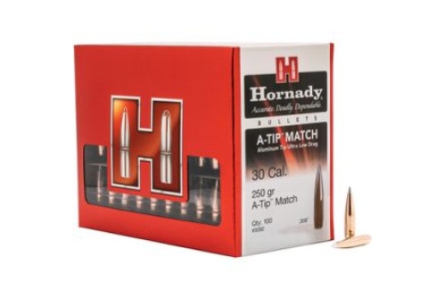 Hornady 3092 A-Tip Match 30 Cal .308 250 gr Ballistic Tip 100 Per Box