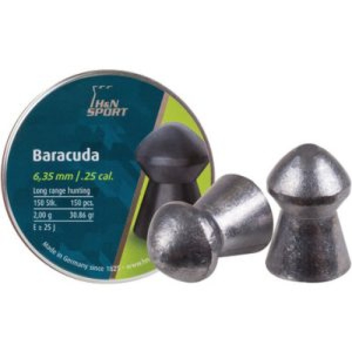 H&N Baracuda Lead Pellets 30.86 Grain .25 cal. 150 Pack