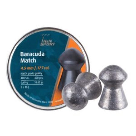 H&N BARACUDA MATCH .177 10.65 GRAIN 400 PACK 4.5MM HEAD SIZE