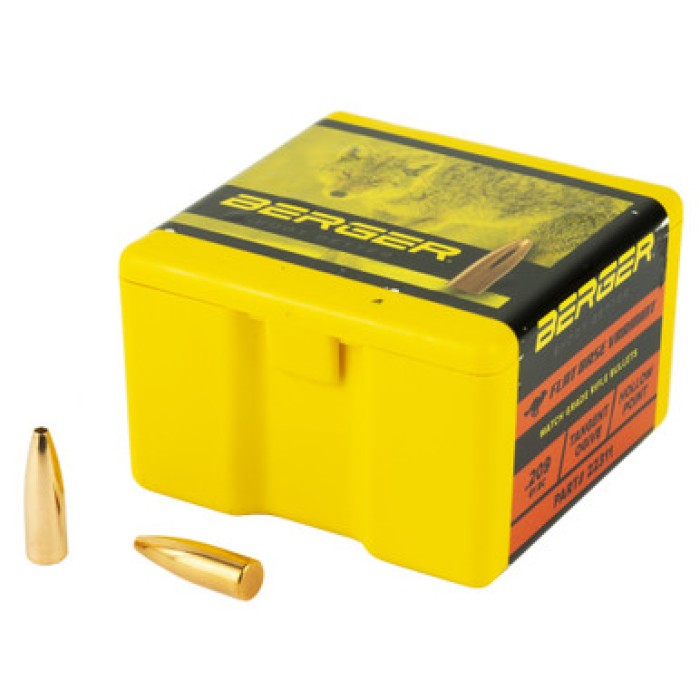 Berger Bullets FB Varmint, .224 Diameter, 22 Caliber, 55 Grain, Flat Base Hollow Point, 100 Count 22311