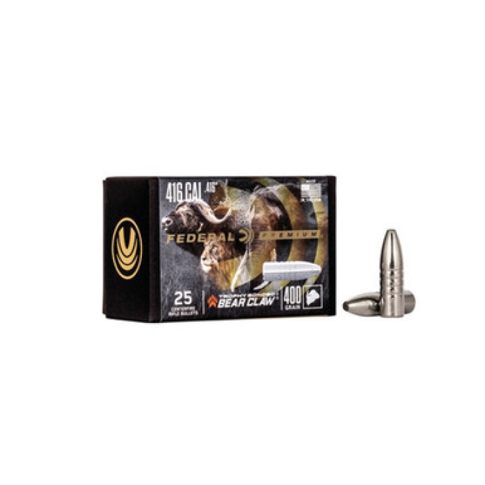 FEDERAL Premium 416 Caliber (.416) 400Gr Trophy Bonded Bear Claw 25rd Box Bullets (PB416TBBC400)