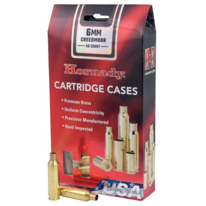 HORNADY 6mm Creedmoor 50-Pack Unprimed Rifle Case (86280)