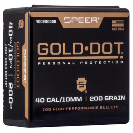 SPEER Gold Dot Handgun Component Bullets 10mm Auto 200 Grain (400200GDB)