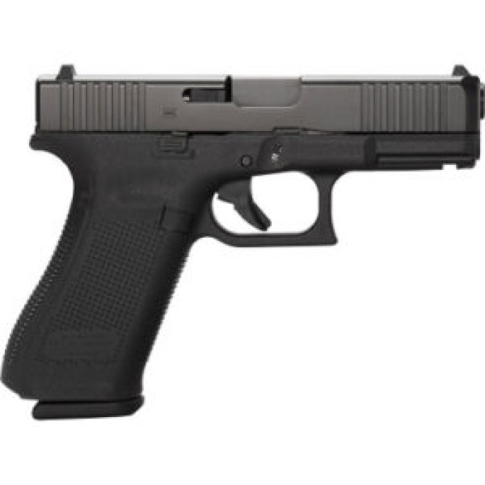 Glock PV4550201 G45 V Crossover 9mm Luger 10+1 4.02" Black GMB Barrel, Black nDLC Steel Serrated Slide, Black Polymer Frame w/Accessory Rail, Textured polymer Grip, Ambidextrous