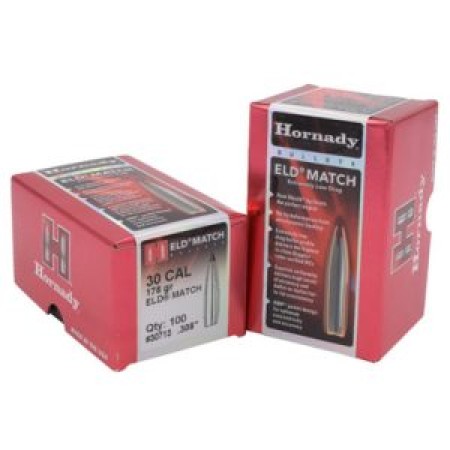 Hornady ELD Match .30/.308 Cal 178gr Bullets w/1:12