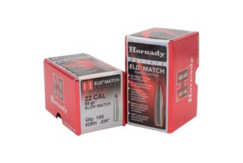 Hornady ELD Match .22/.224 Cal 80gr Bullets w/1:8