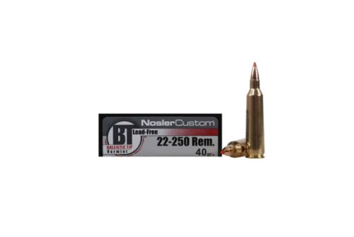 NOSLER Trophy Grade Varmint .22-250 Rem 40Gr BTLF 20rd Box Rifle Ammo (60008)