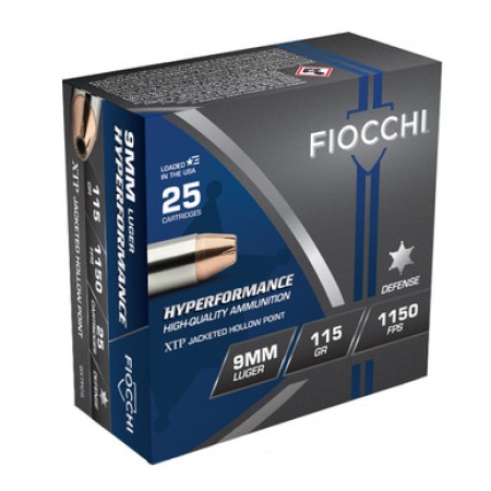 FIOCCHI Hyperformance Defense 9mm Luger 115Gr XTPHP 500rd Case Ammo (9XTP25-CASE)