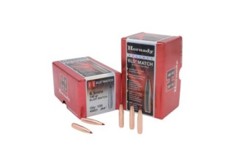 Hornady ELD Match 6.5mm/.264 Cal 140gr Bullets w/1:8