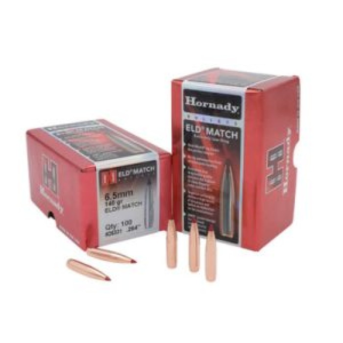 Hornady ELD Match 6.5mm/.264 Cal 140gr Bullets w/1:8