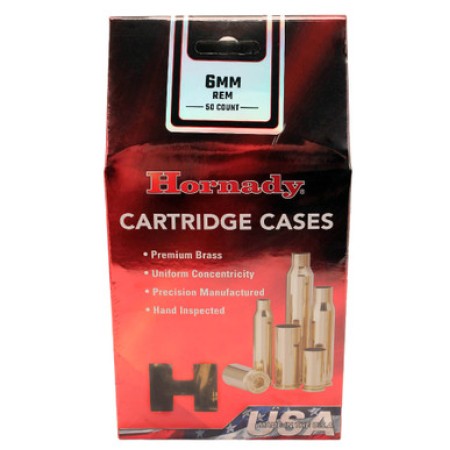 HORNADY 6mm Remington 50-Pack Unprimed Rifle Case (8622)